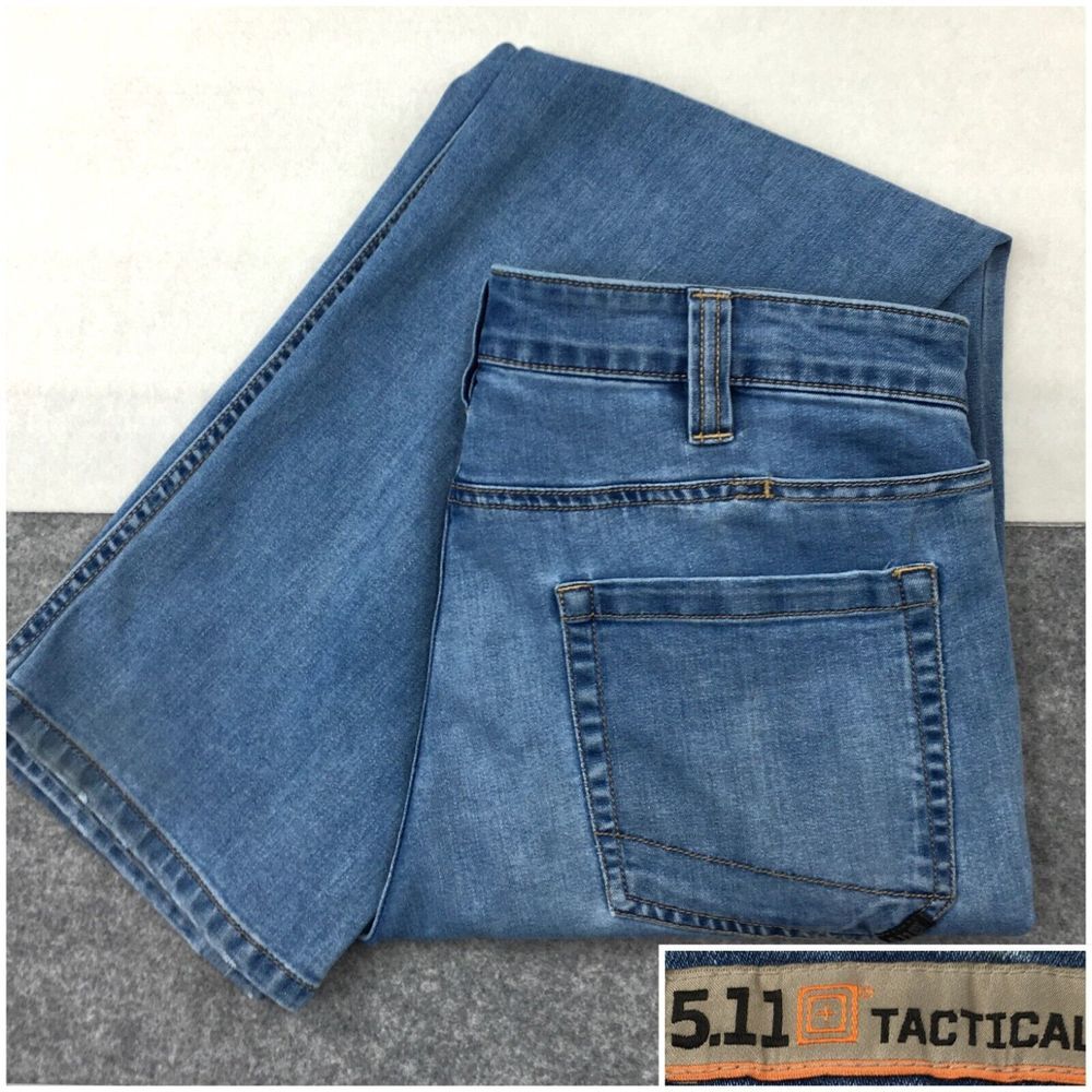 5.11 Tactical Men’s Straight Defender Jeans in Medium Blue